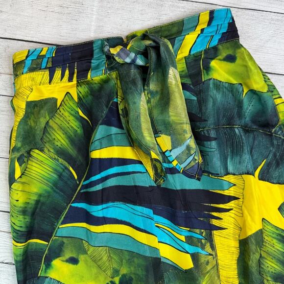J. Crew Collection 100% Silk Jungle Print Silk Tulip Skirt Green Yellow Size 0 - Picture 8 of 10